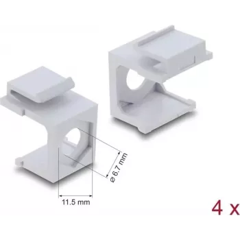 Keystone cover white with 7 mm cable entry, pack of 4 — DELock 87609