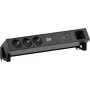 Power module Bachmann DESK2 with 3x Schuko (CEE 7/3), 1x USB-C 100W and 1x cable-mounted connector, RAL9005