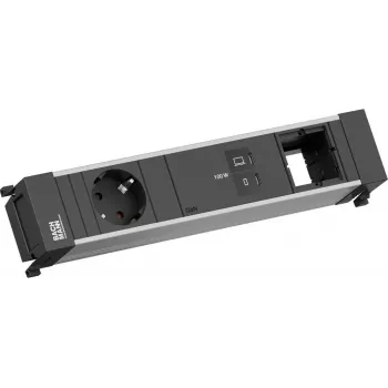 Power Frame power strip Bachmann BM0023849 with 1x CEE7/3, 1x USB-C PD 100W and 1x coupler, 0.2 m cable