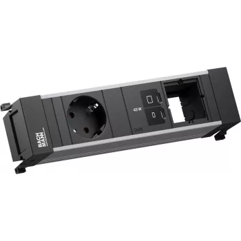 Power frame power outlet module Bachmann BM0024291 with 1x CEE7/3, 1x USB-C PD 45W, 1x CM cable L=0.2m