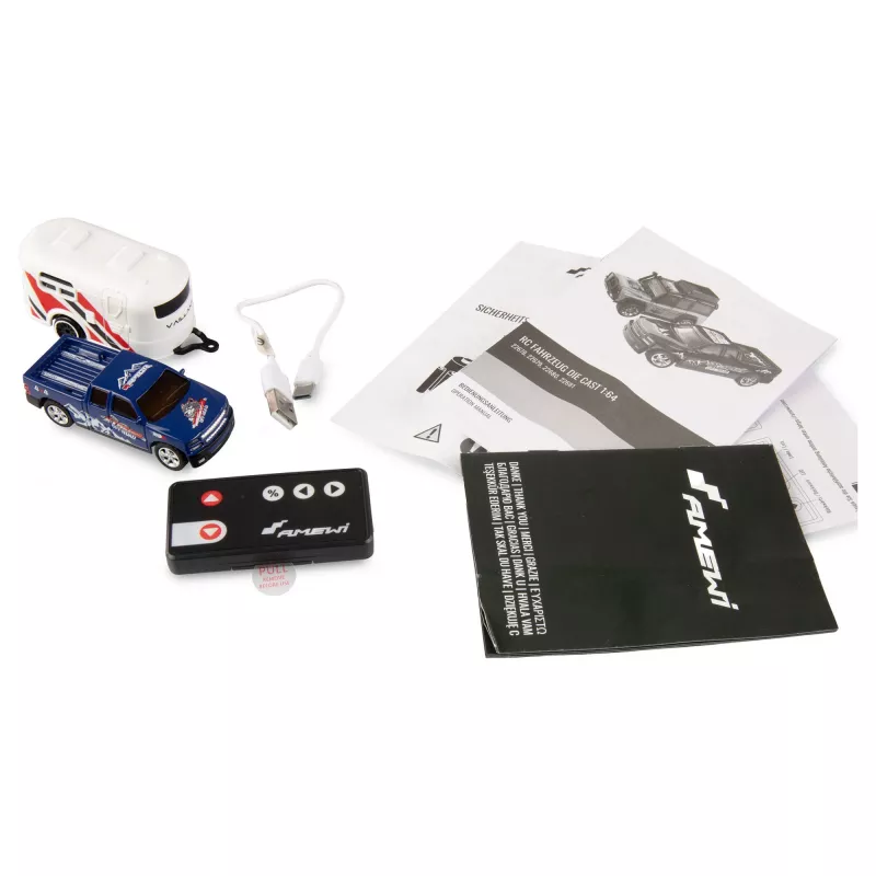 RC pickup Amewi 22680 1:64 scale RTR with trailer, blue