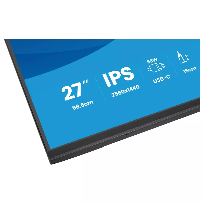 Computer monitor IIYAMA ProLite XB2797QSN-B1 27 inch 2560x1440 Quad HD LCD IPS, matt, USB 3.2 hub, speakers, height adjustable, VESA