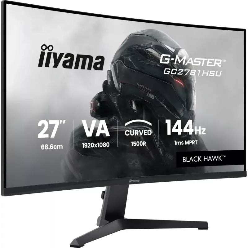 Monitor IIYAMA G-MASTER GC2781HSU-B1 27 inch Curved VA 1920×1080 144 Hz USB Hub Speakers VESA Black