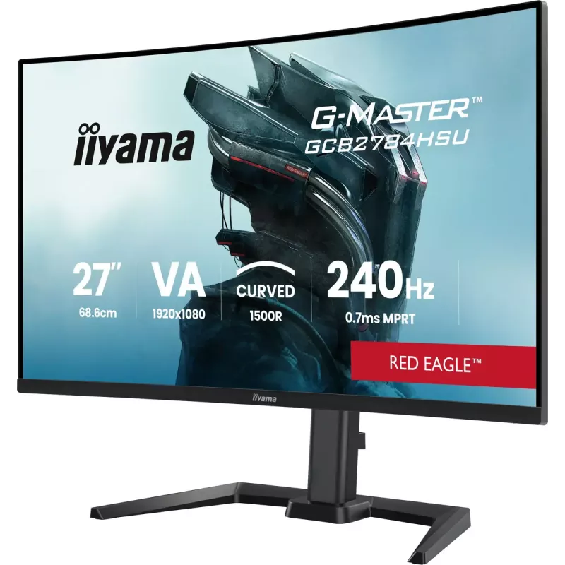 27 inch IIYAMA G-MASTER GCB2784HSU-B1 curved VA gaming monitor 240Hz FHD 1920x1080 USB hub speakers VESA