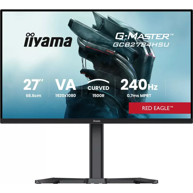 27 inch IIYAMA G-MASTER GCB2784HSU-B1 curved VA gaming monitor 240Hz FHD 1920x1080 USB hub speakers VESA
