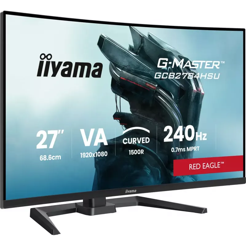 27 inch IIYAMA G-MASTER GCB2784HSU-B1 curved VA gaming monitor 240Hz FHD 1920x1080 USB hub speakers VESA