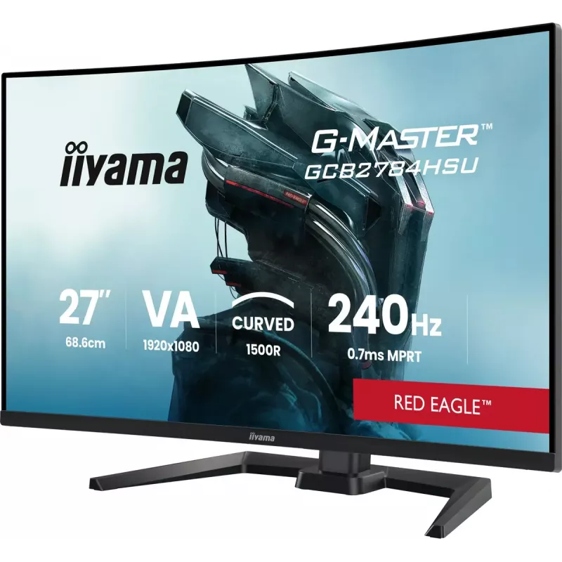 27 inch IIYAMA G-MASTER GCB2784HSU-B1 curved VA gaming monitor 240Hz FHD 1920x1080 USB hub speakers VESA