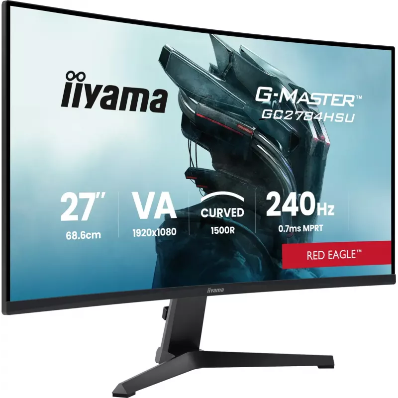 27 inch iiyama G-MASTER GC2784HSU-B1 curved VA monitor 240 Hz Full HD 1920x1080 USB hub speakers VESA