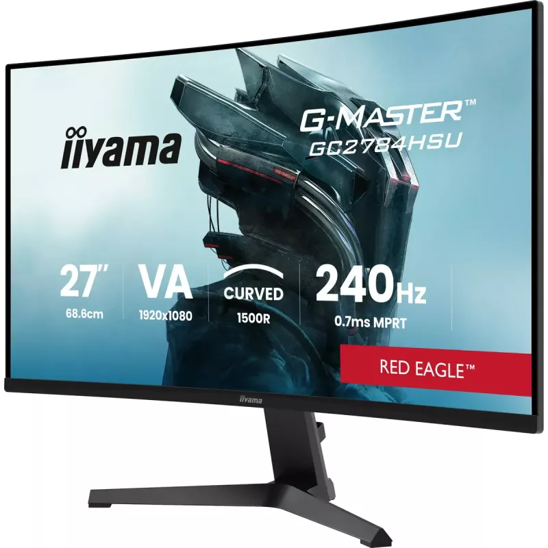 27 inch iiyama G-MASTER GC2784HSU-B1 curved VA monitor 240 Hz Full HD 1920x1080 USB hub speakers VESA