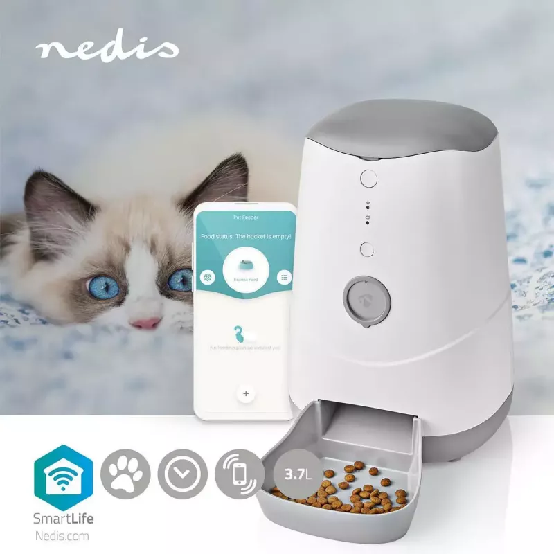 Pet feeder/waterer Nedis WIFIPET10CWT — Grey/White for Cats and Dogs