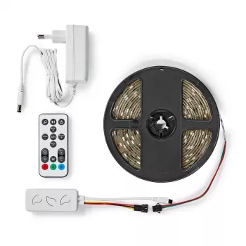 Smart strip light Nedis WIFILS51CRGB — Wi‑Fi, RGB, 24 W, 1 m cable, 12 mm width