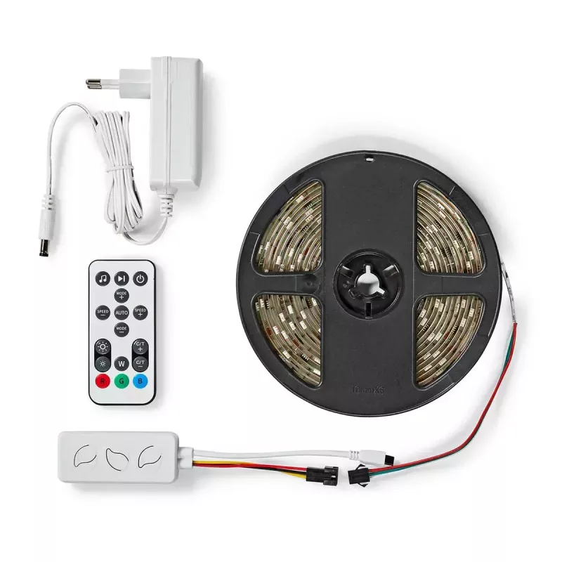 Smart strip light Nedis WIFILS51CRGB — Wi‑Fi, RGB, 24 W, 1 m cable, 12 mm width