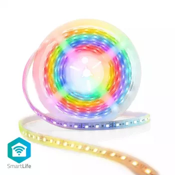 Smart strip light Nedis WIFILS51CRGB — Wi‑Fi, RGB, 24 W, 1 m cable, 12 mm width