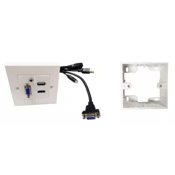 Socket Outlet HDMI VGA USB A 3.5mm Vivolink WI221293