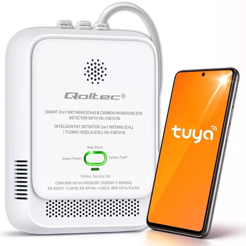 Gas and Carbon Monoxide Leak Detector QOLTEC 52654 — natural gas and CO sensing device