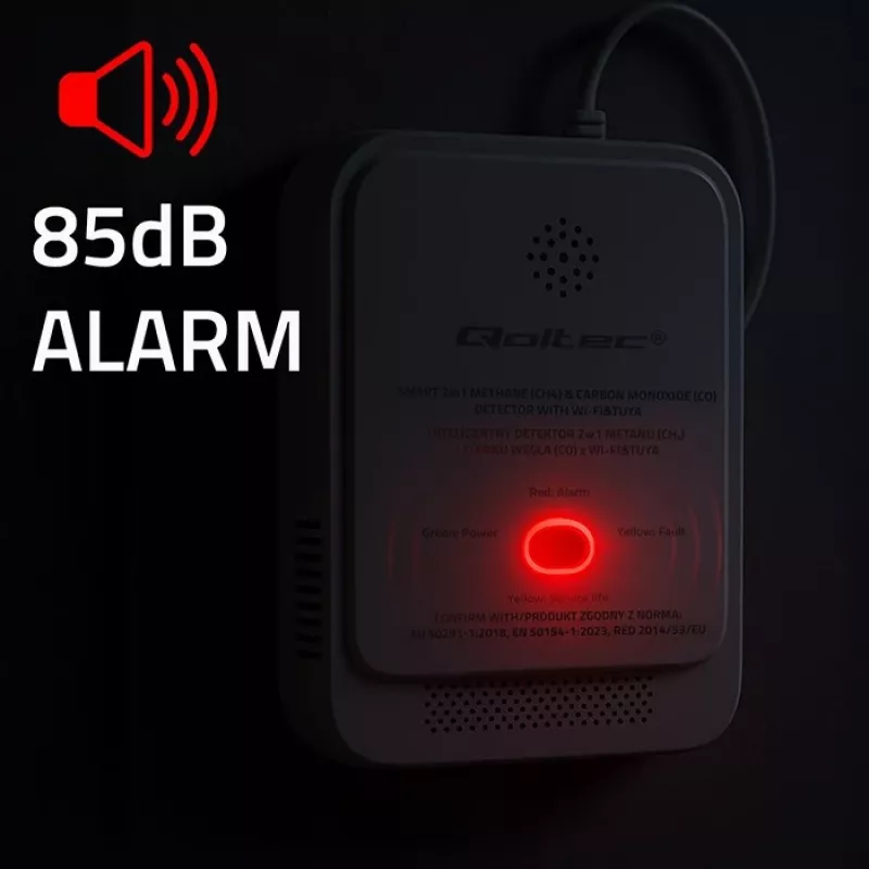 Gas and Carbon Monoxide Leak Detector QOLTEC 52654 — natural gas and CO sensing device