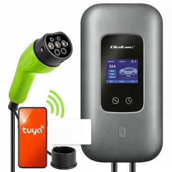 EV charging station QOLTEC 3-phase 22 kW 32 A with WiFi (model 52723)