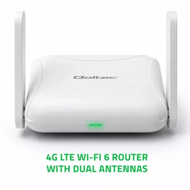 Router QOLTEC 56980 — 4G LTE cellular router with Wi‑Fi 6