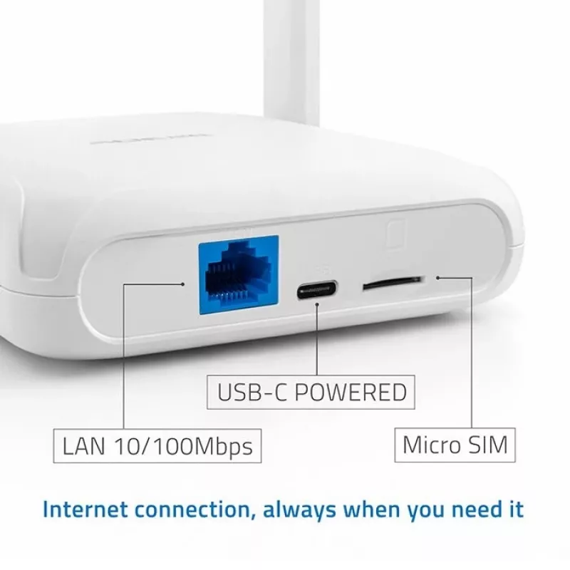 Router QOLTEC 56980 — 4G LTE cellular router with Wi‑Fi 6