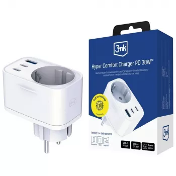 3MK Charger Comfort Charger GaN 30W White – USB power adapter, 30W GaN output