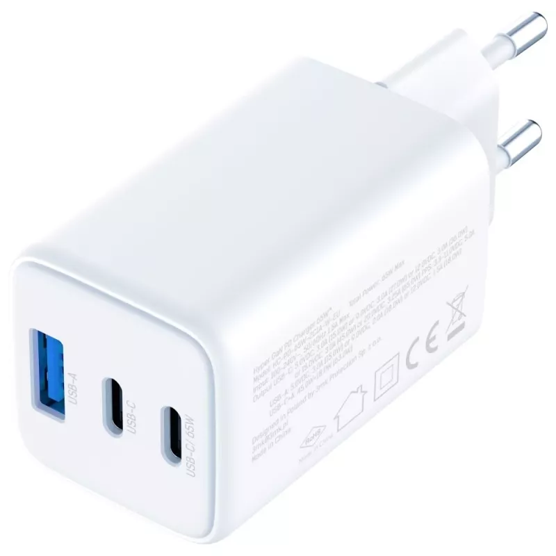 3MK Charger Hyper GaN 65W QC4+ — USB GaN 65W fast charger with QC4+ support