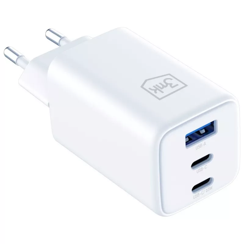 3MK Charger Hyper GaN 65W QC4+ — USB GaN 65W fast charger with QC4+ support