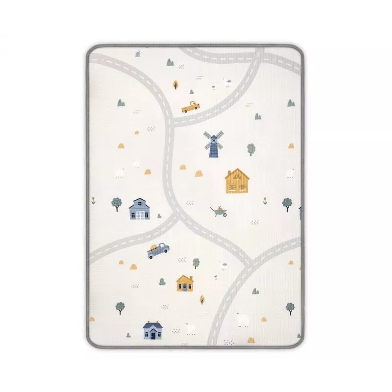 Rolled foam mat teddy bears and pastel road