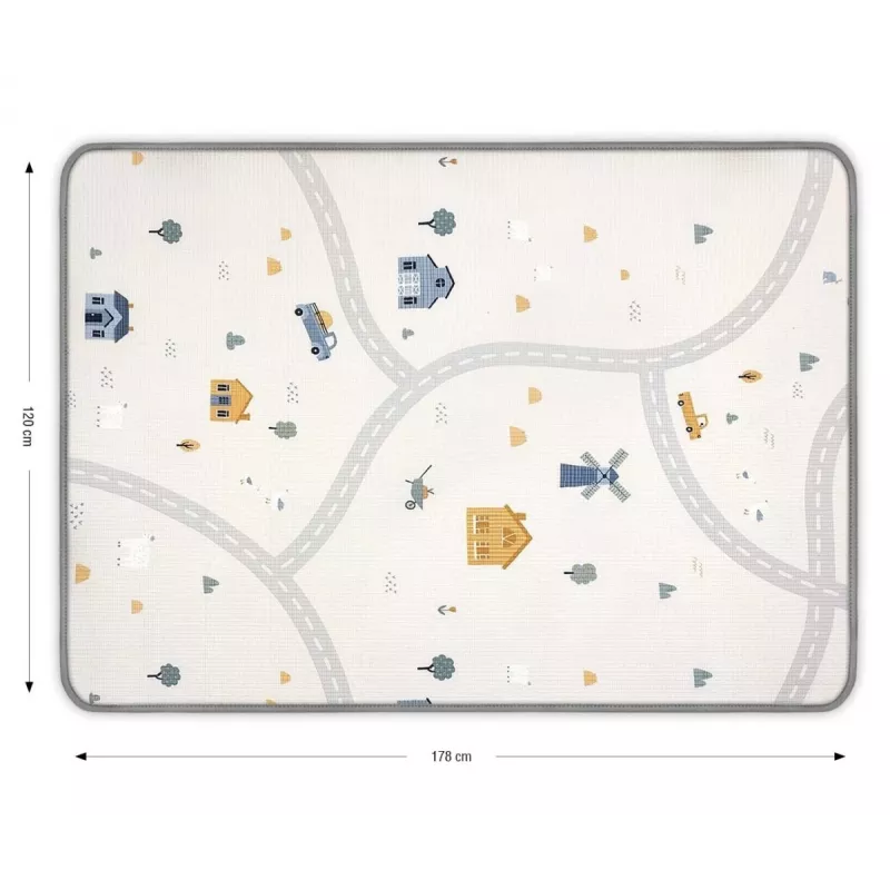 Rolled foam mat teddy bears and pastel road