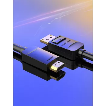 Cable DP to HDMI 2M/BLACK Hadbh Vention