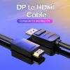 Cable DP to HDMI 2M/BLACK Hadbh Vention