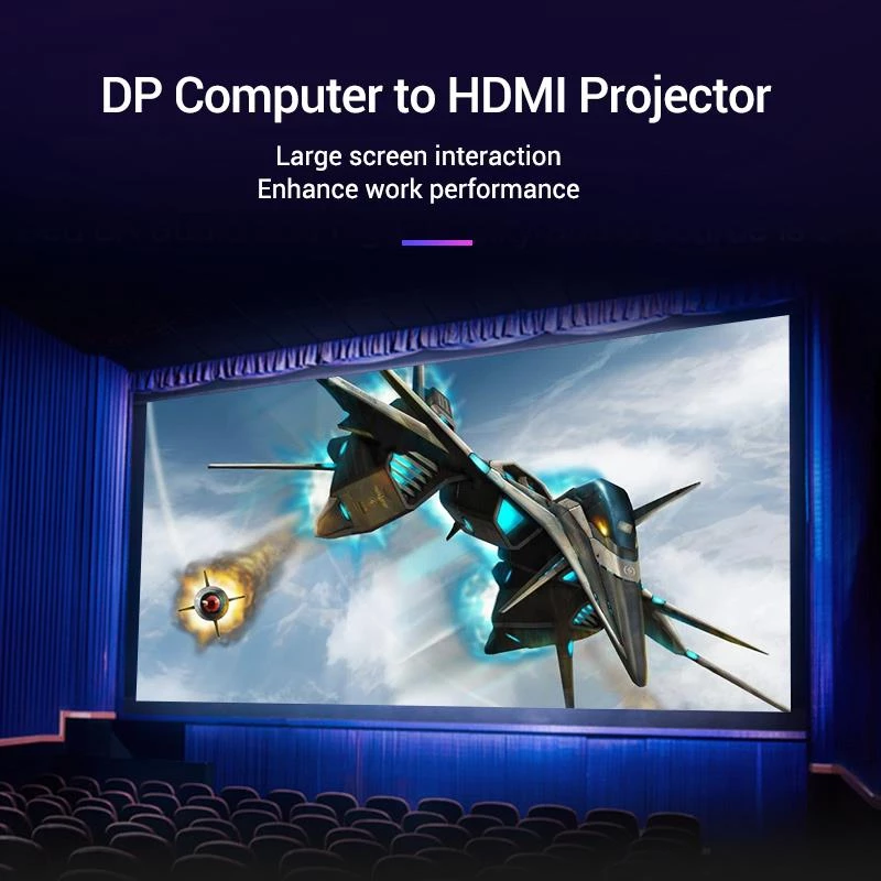 Cable DP to HDMI 2M/BLACK Hadbh Vention