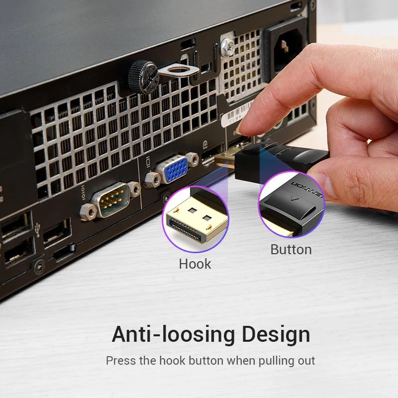 Cable DP to HDMI 2M/BLACK Hadbh Vention