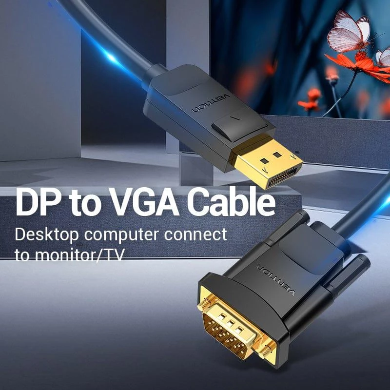 Cable DP to VGA 2M/BLACK Hblbh Vention