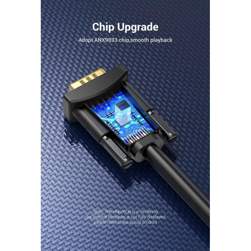 Cable DP to VGA 2M/BLACK Hblbh Vention