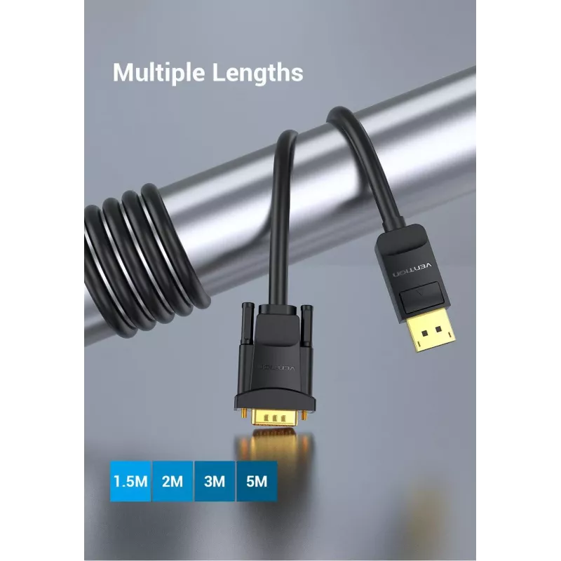 Cable DP to VGA 2M/BLACK Hblbh Vention