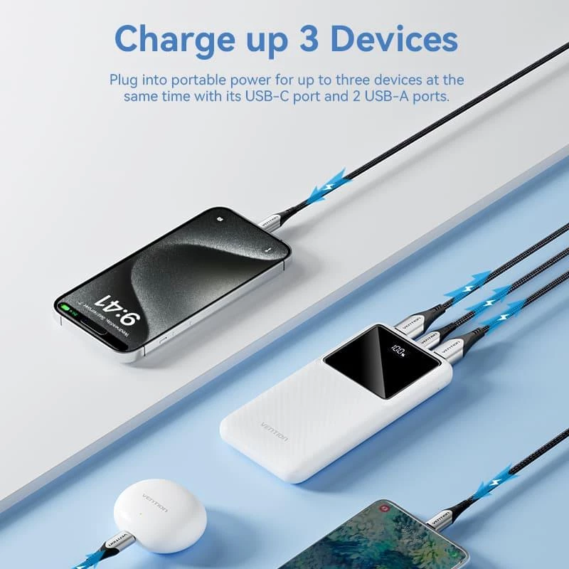 Power Bank USB 10000MAH 22.5W/BLACK FHKB0 Vention