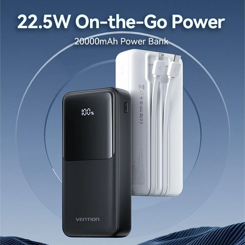 Power Bank USB 20000MAH 22.5W/BLACK FHPB0 Vention