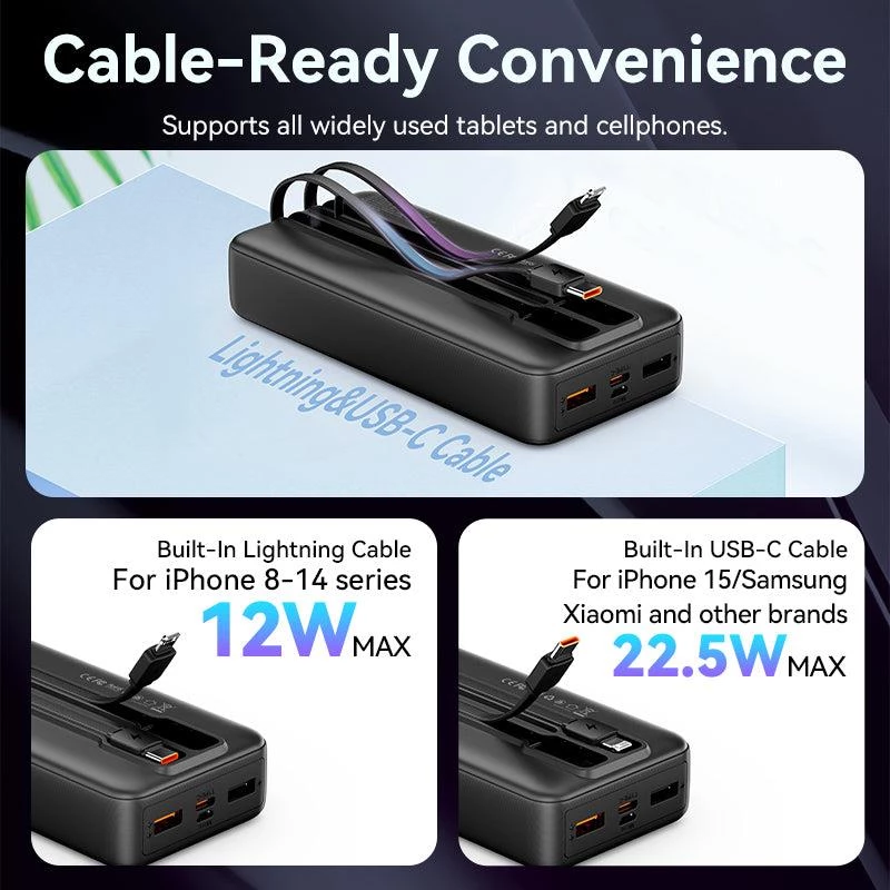 Power Bank USB 20000MAH 22.5W/BLACK FHPB0 Vention