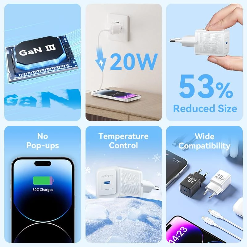Mobile Charger Wall USB-C/20W TZ-FEPW0-EU-02 Vention
