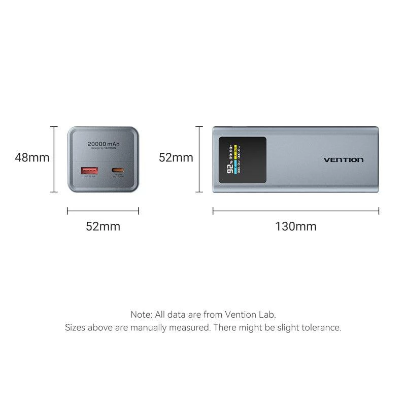 Power Bank USB 20000MAH 100W/FKCH0 Vention
