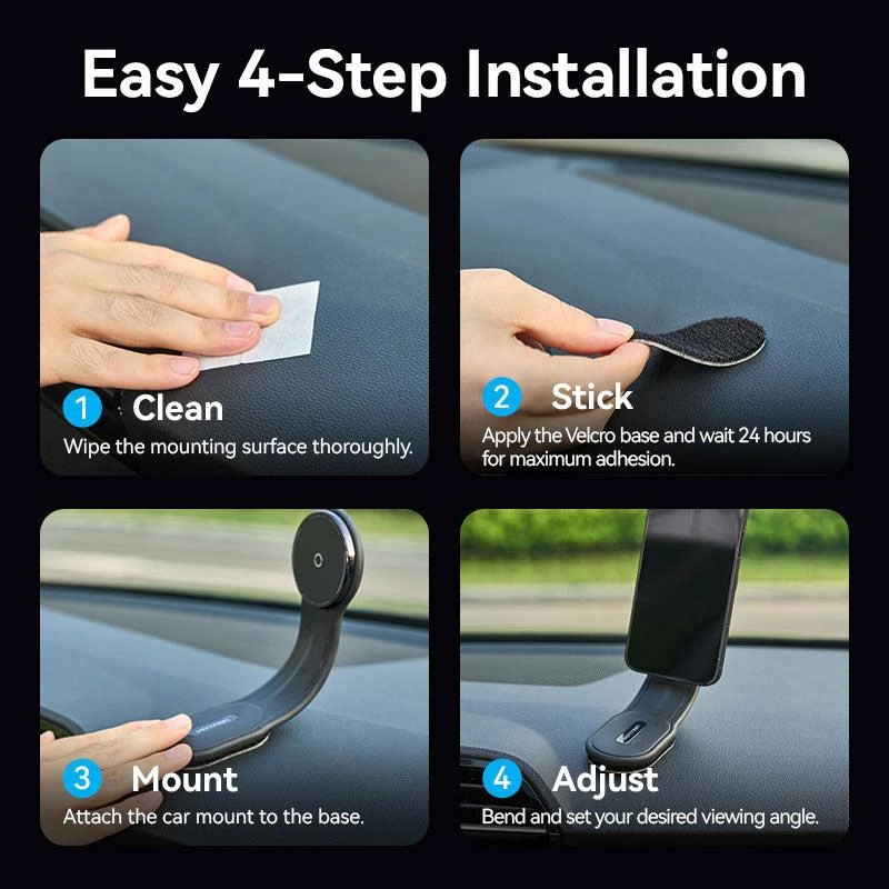 Mobile Charger Car MAGNETIC/WRL Black KSJB0 Vention
