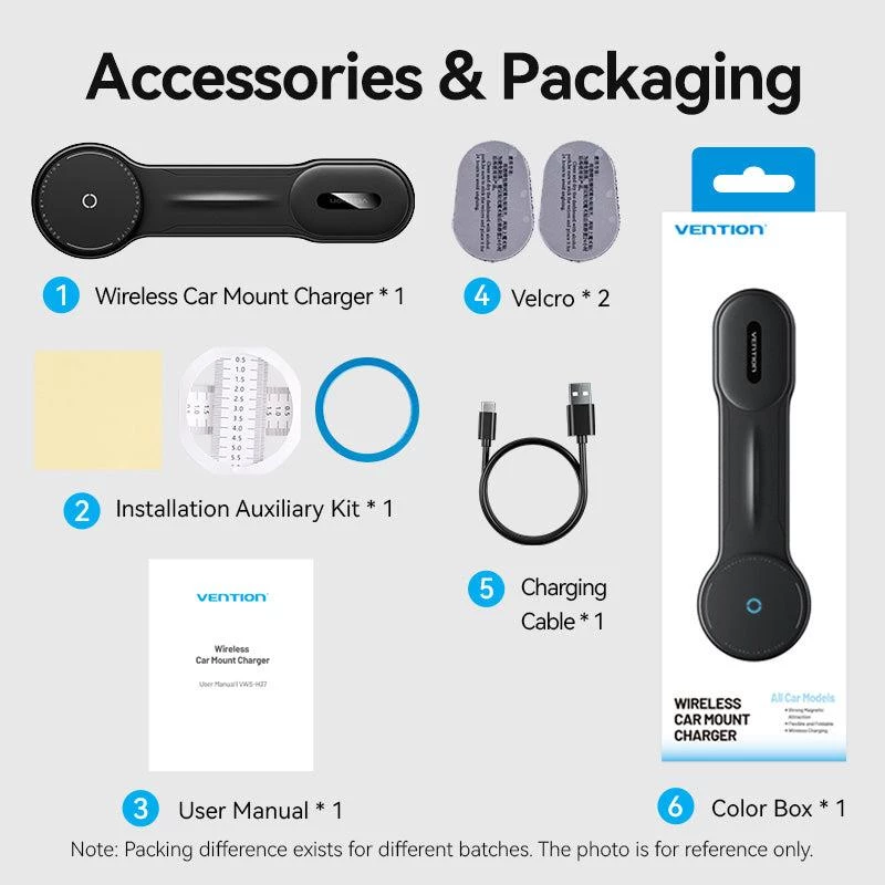 Mobile Charger Car MAGNETIC/WRL Black KSJB0 Vention