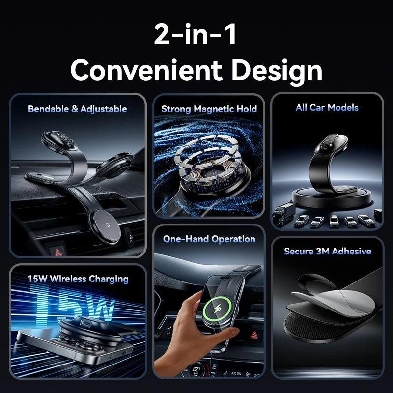 Mobile Charger Car MAGNETIC/WRL Black KSJB0 Vention