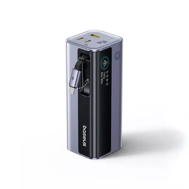 Portable Power Bank Baseus EnerGeek GR11 20000 mAh LiPo 145W, 2× USB-C + 1× USB-A, 20V, Black