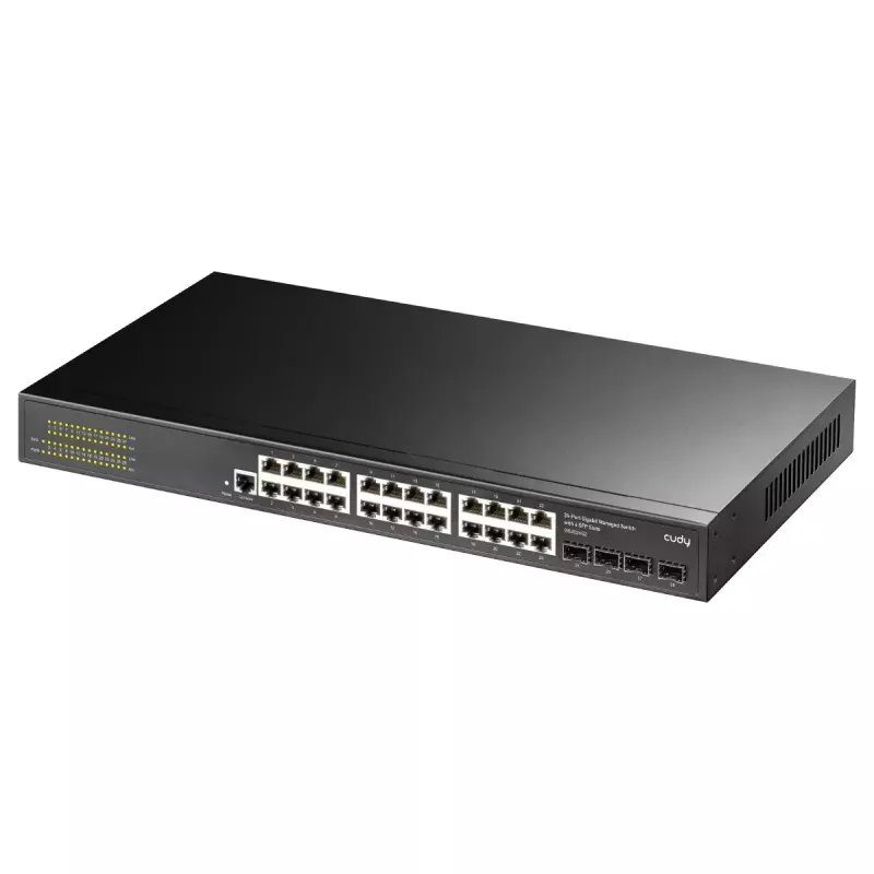 Managed L2 Gigabit Ethernet Switch Cudy GS2008S2 with 8 RJ-45 10/100/1000 Ports and 2 SFP, 1U Rackmount, Black