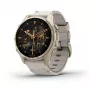 Smartwatch GARMIN Fenix 8 43 mm, 1.3 inch AMOLED 416×416, Touchscreen, Wi‑Fi, GPS, 32 GB, Gold case, Grey leather band