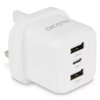 Dicota Power Supply - compact, Laptop - 32 Watt - 3 A - 3 Output Ports (USB-C, 2 x USB)