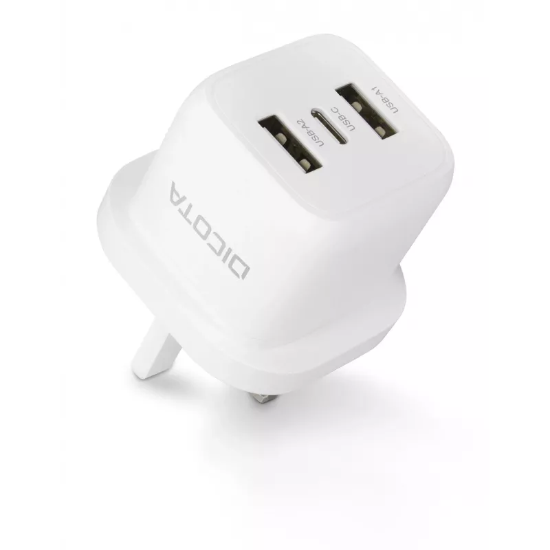 Dicota Power Supply - compact, Laptop - 32 Watt - 3 A - 3 Output Ports (USB-C, 2 x USB)