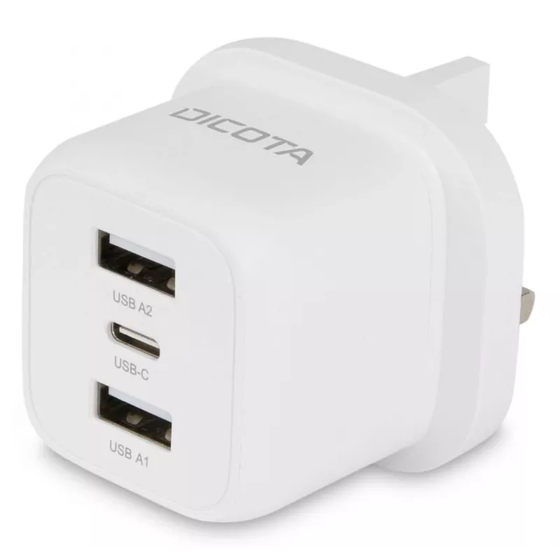 Dicota Power Supply - compact, Laptop - 32 Watt - 3 A - 3 Output Ports (USB-C, 2 x USB)