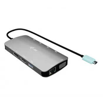 Docking Station ITEC i-tec USB-C Metal Nano 3x Display (DP, HDMI, VGA) with Power Delivery 100 W, 4x USB-A, Gigabit Ethernet